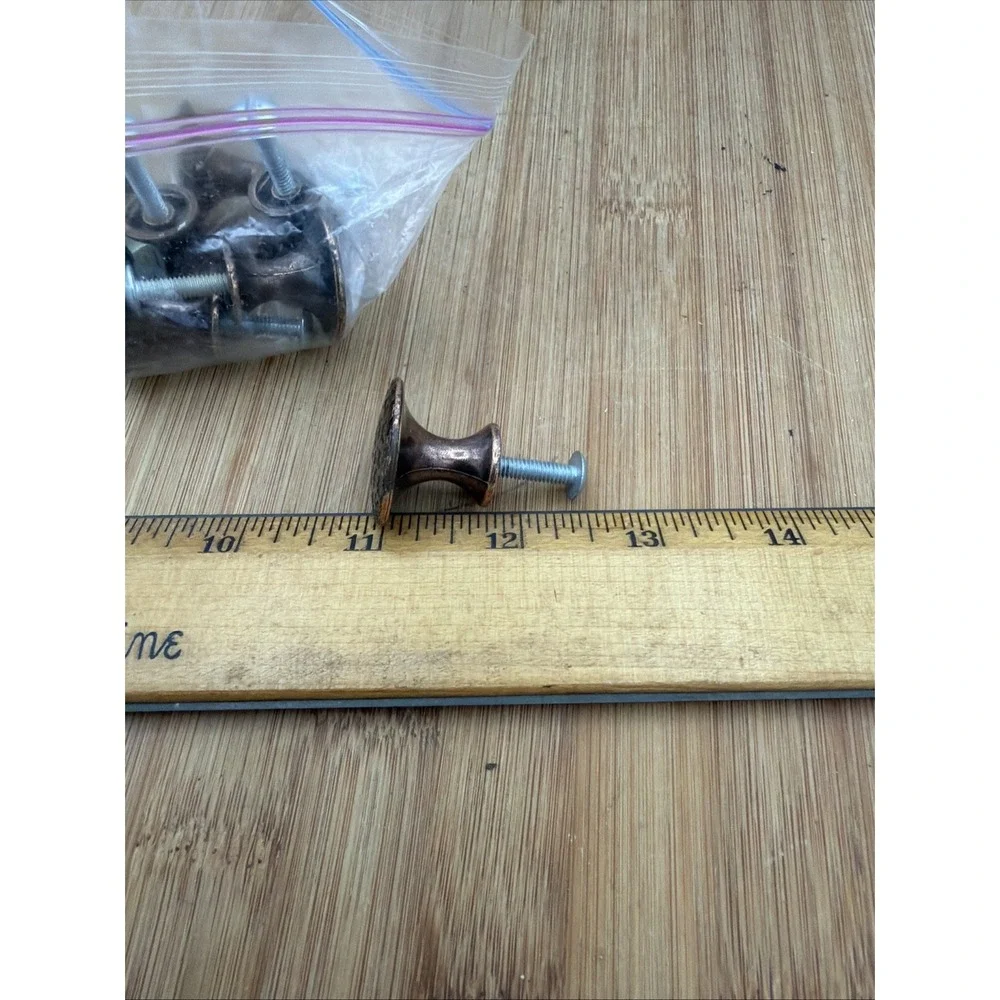 Aged Hammered‎ Copper Cabinet Knob Round Drawer Antique Style Set Of 10 Knobs